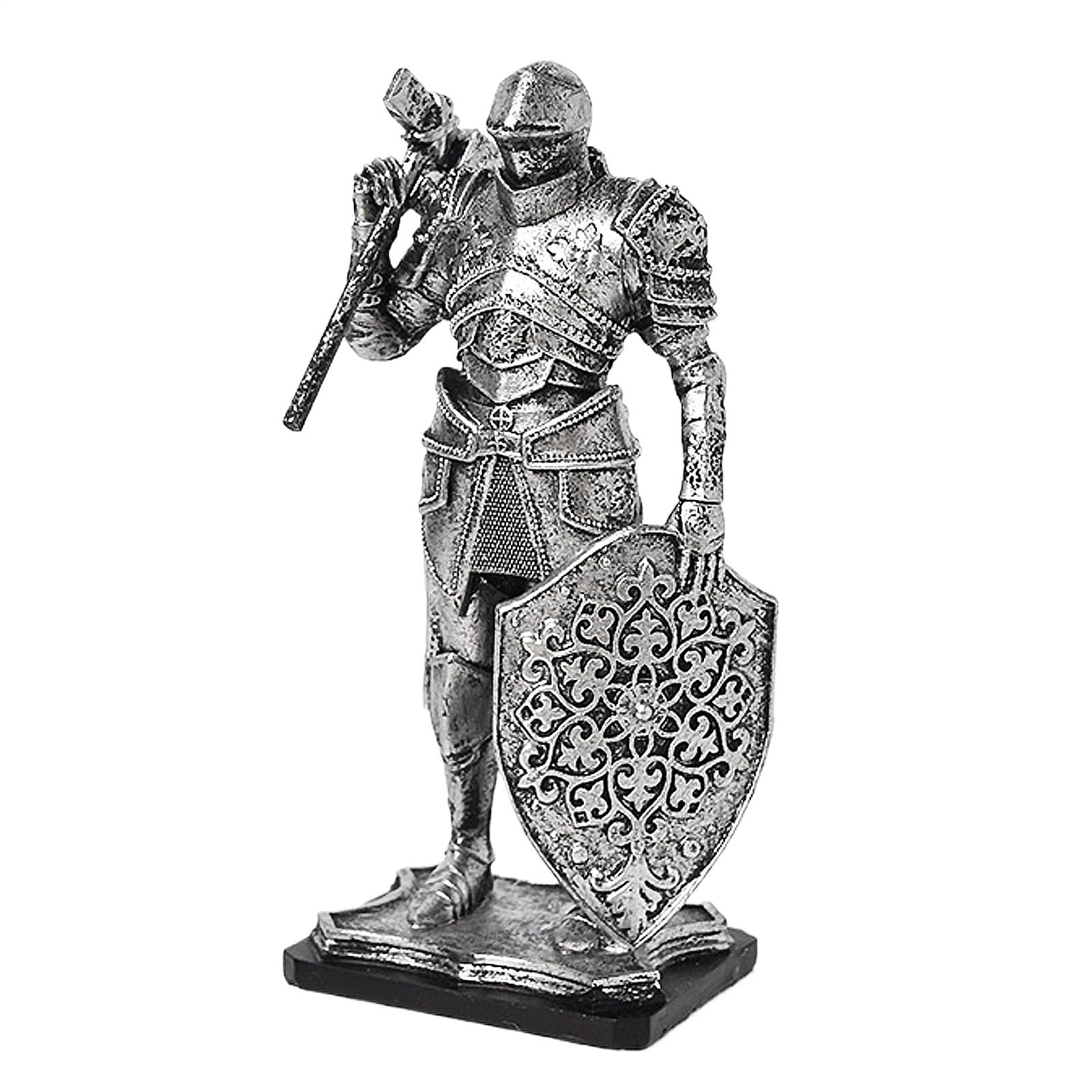 Statue chevalier en résine aux finitions soignées pour un salon chic