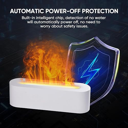 Miniatura 5 de Difusor de aceite esencial, difusor de aromaterapia con llama de fuego de chimenea, humidificador ultrasónico de niebla fría de 5.1 fl oz, difusor