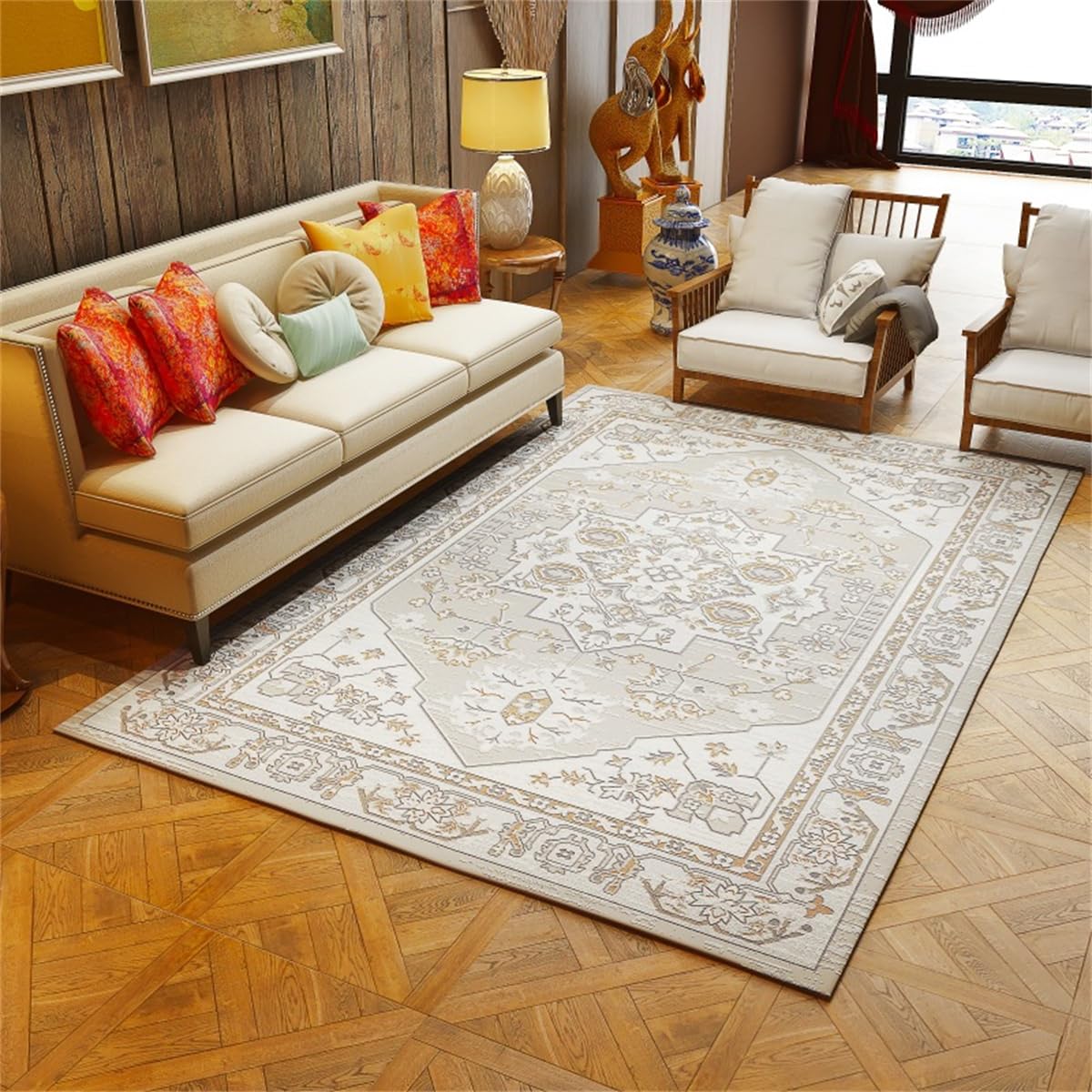 Alfombra con calefacción eléctrica de grafeno, Esterilla calefactora para Suelo con Calentador de pies de acción rápida, Alfombra calefactora para Interiores con Temporizador,E,50 * 80CM