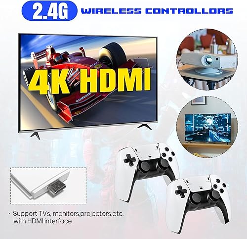 Miniatura 3 de Retro Game Console Stick Pro, Built-in 23 Emulators 40000+ Classic Video Games with 4K HDMI and Dual 2.4G Wireless Controllers (128GB) Plug