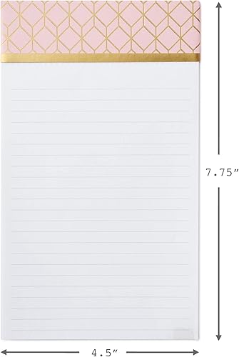 Miniatura 5 de Hallmark Paquete de bloc de notas con bolígrafo, Pretty Pinks (3 bloc de notas en varios tamaños con bolígrafo dorado)