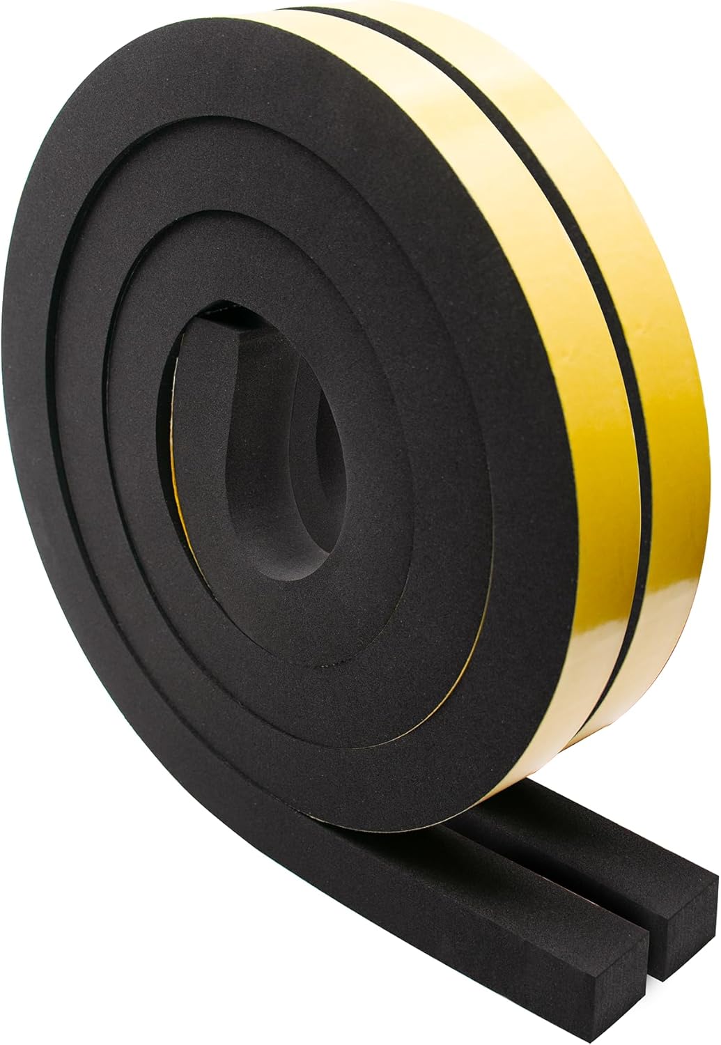 1 Inch Thick Rubber Foam Tape, Thick Adhesive Sponge Weather Stripping for Insulation, Weatherstrip, Door Seal, Gap Blocker (1" Width x 6.5" Length)