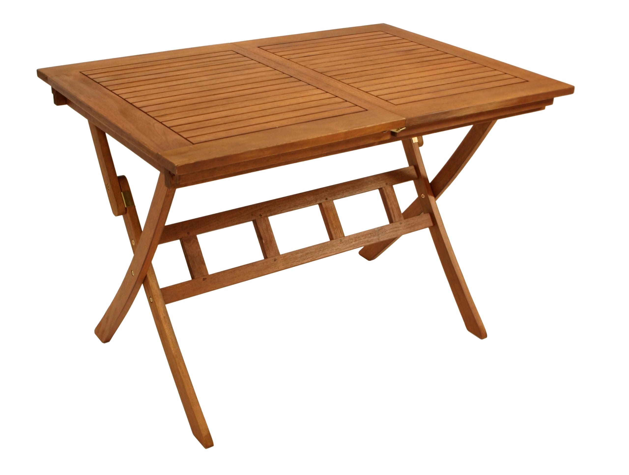 DEGAMO Ausziehtisch Klapptisch LAGO 110/160x75cm, klappbar und ausziehbar, Eukalyptus Holz geölt, Outdoor