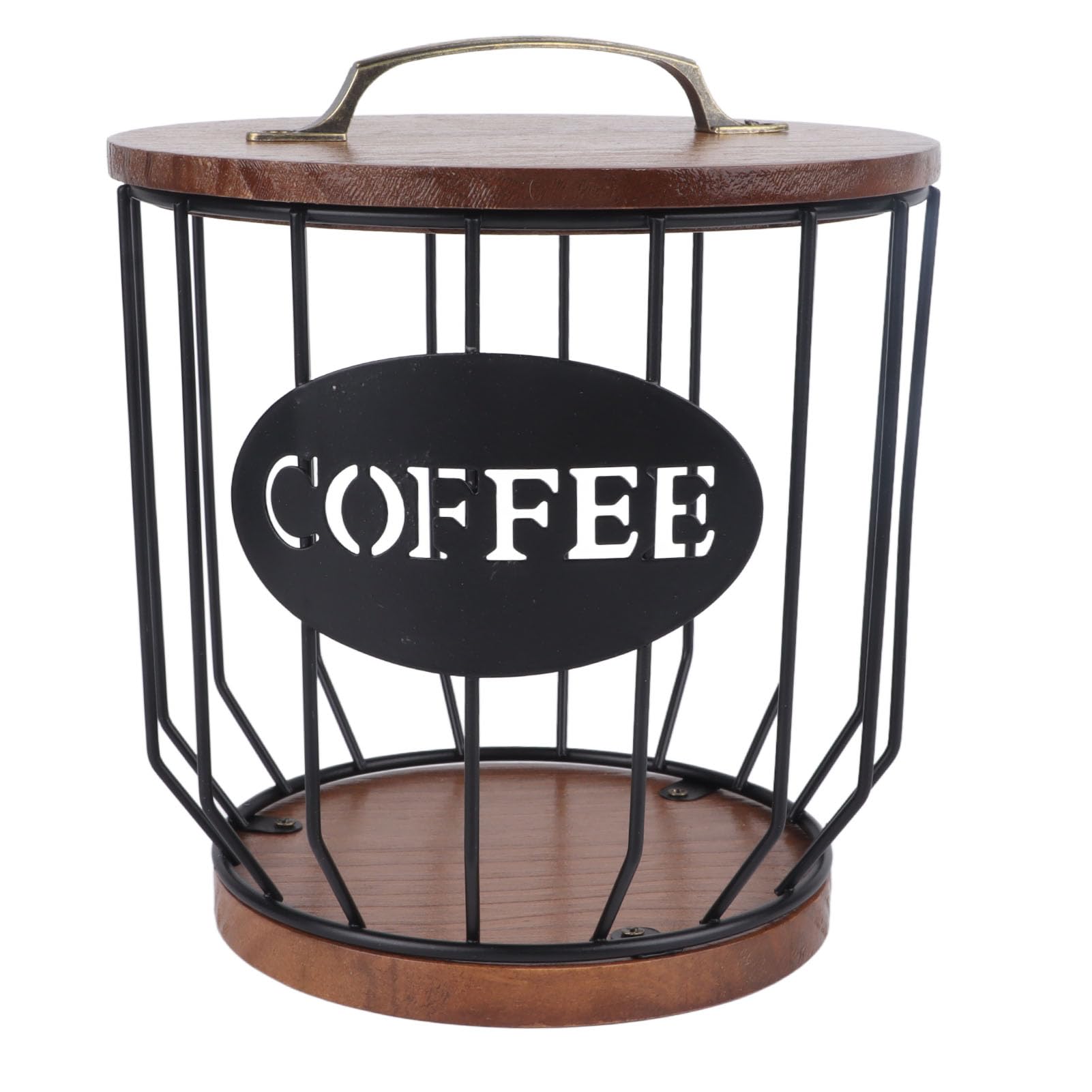 Soporte Cápsulas Café WRINGKIT - Organizador Mostrador Con Tapa, Base Madera, Negro