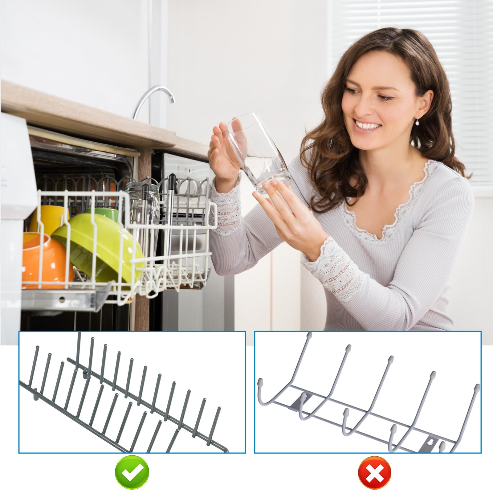 XUSSMM Lot De 15 Porte-Bouteilles Lave-Vaisselle Silicone – Supports Inox 15cm 21cm 24cm Pour Verres à Vin, Biberons, Vases – Anti-Glisse