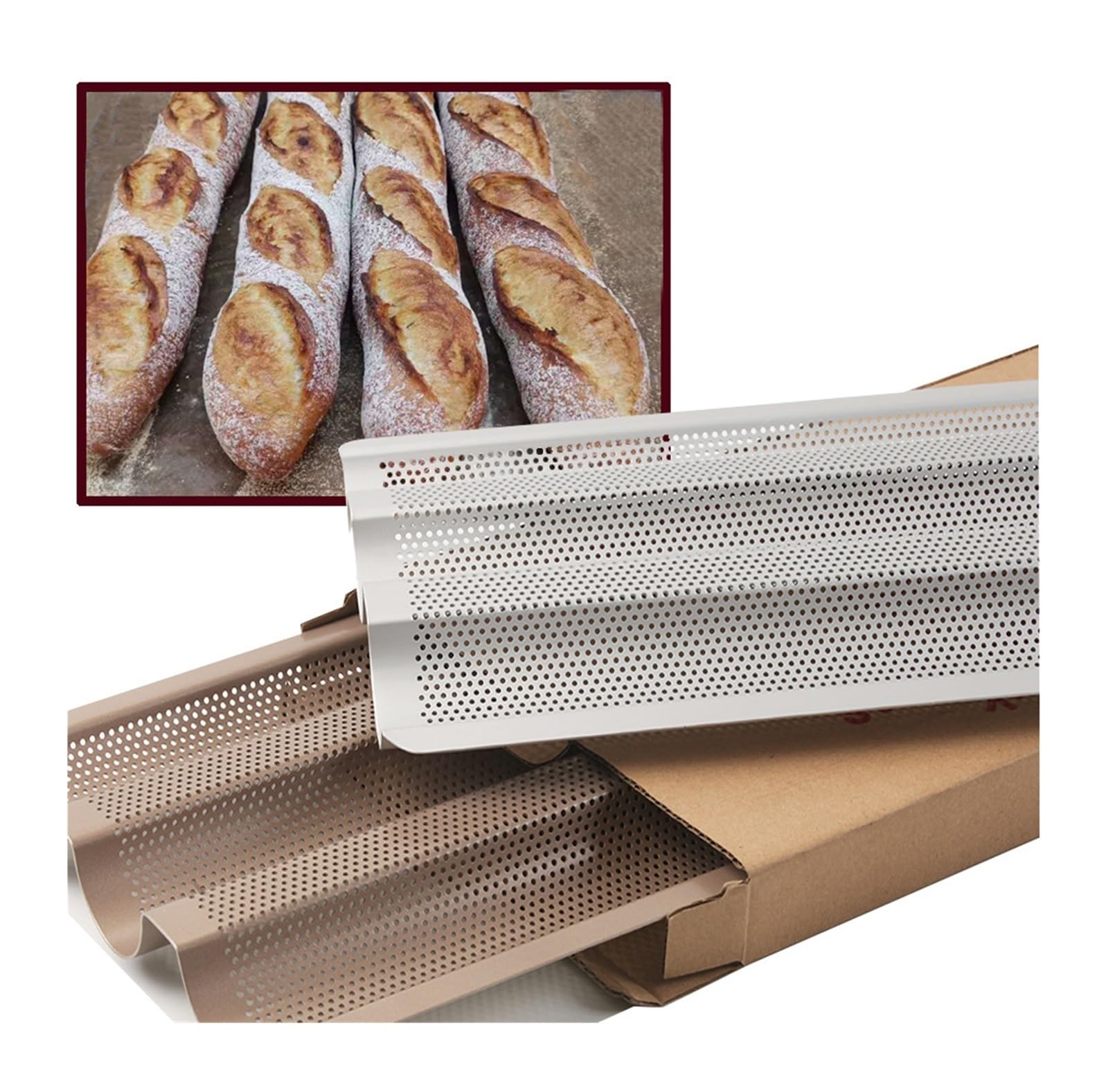 Antihaftbeschichtete Baguettepfanne, französische Brotpfannen for Backen
