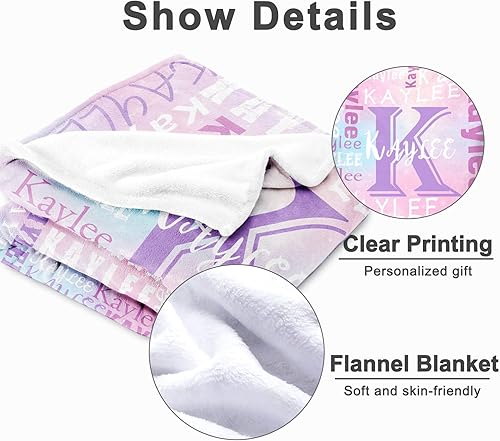 Miniatura 5 de Yofair Se envía al día siguiente, manta personalizada regalos para niñas adolescentes, manta personalizada con nombre, manta de franela para niñas,