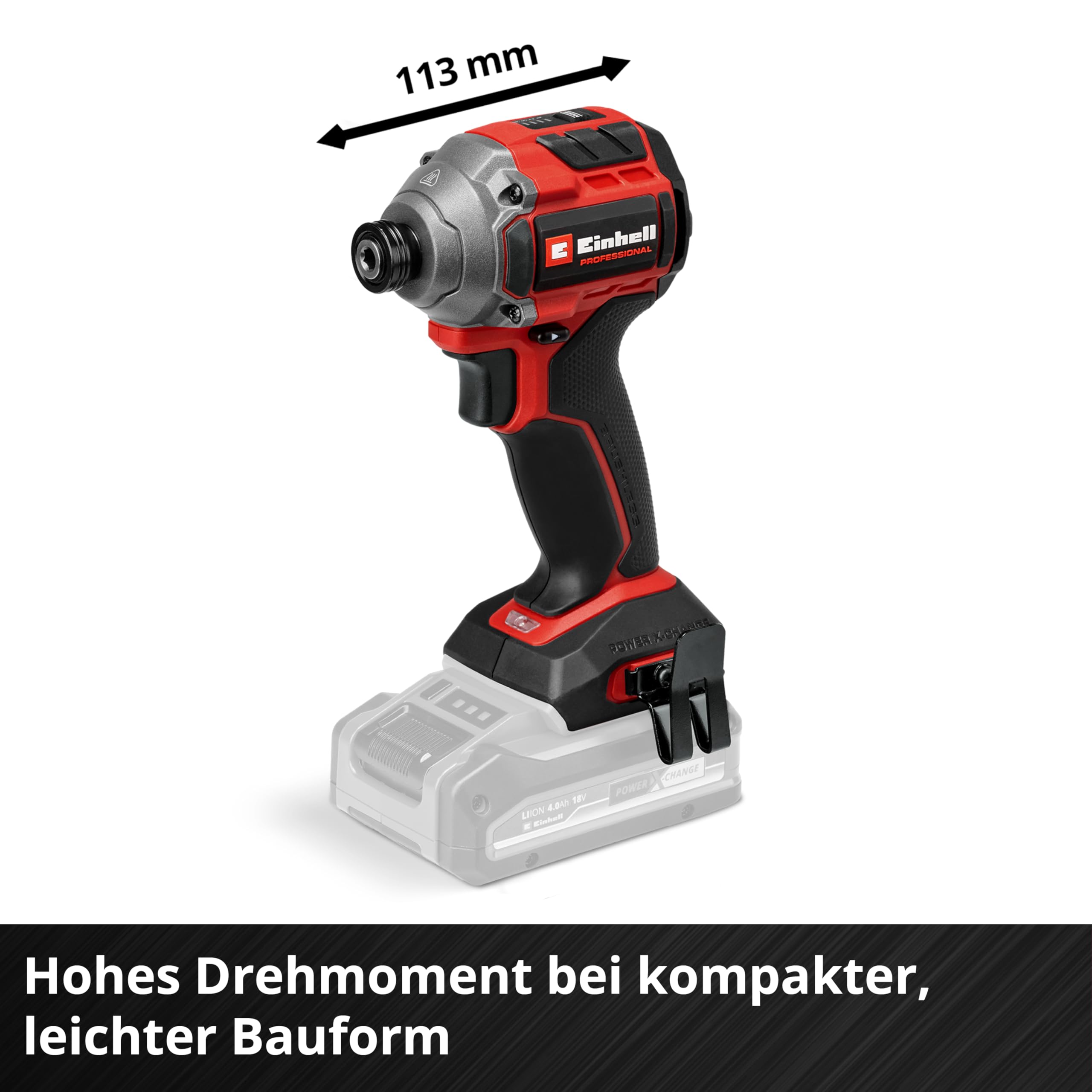 Einhell Professional Akku-Schlagschrauber TP-CI 18/250-C Li BL-Solo Power X-Change (18 V, 250 Nm Drehmoment, Brushless, Innensechskant-Aufnahme, LED-Licht, ohne Akku)