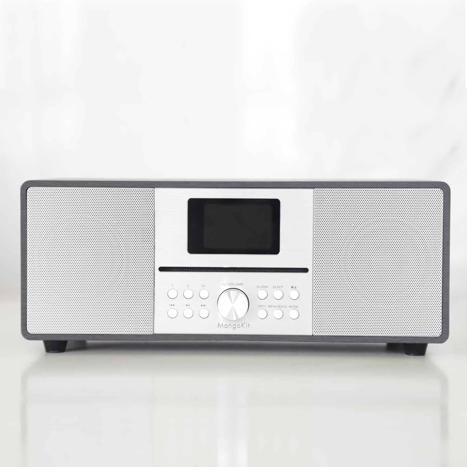 Sistema Hi-Fi MangoKit MS4+ con Reproductor de CD, Radio Dab, Bluetooth, Potente Sistema estéreo, Radio Digital Dab+, Carcasa de Madera acústica, Conector para Auriculares y Acabado, negronegro