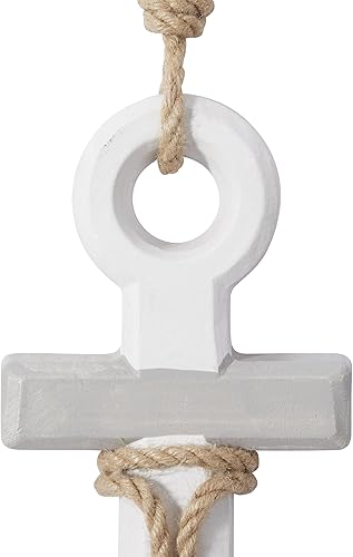 Miniatura 4 de Deco 79 Ancla de madera para decoración de pared para el hogar, escultura de pared con cuerda para colgar, arte de pared de 12 x 1 x 23 pulgadas,