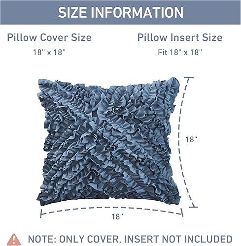 Miniatura 9 de Leeden Juego de 2 fundas de almohada (juego de 2), diseño 3D hechas a mano con bonitos volantes, funda de cojín decorativa de Navidad para sofá,