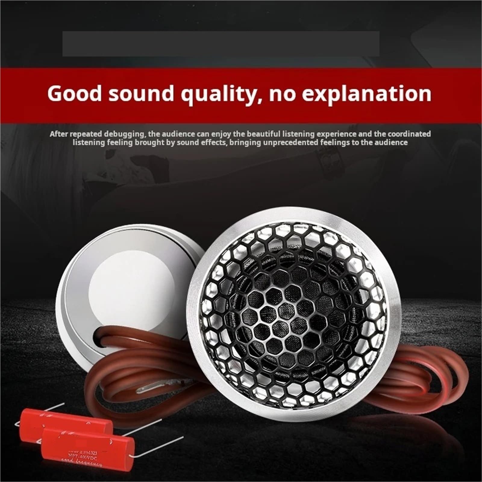 Altoparlante Tromba Altoparlanti per frequenze alt Altavoces tweeter para coche 2024, bobina móvil de 25 mm, potencia máxima de salida de 120 W, sonido de resolución y calidad de audio.