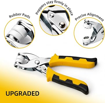 KAXIMON 100 Sets Press Studs Snap Fasteners Kit, 11mm Poppers Fasteners