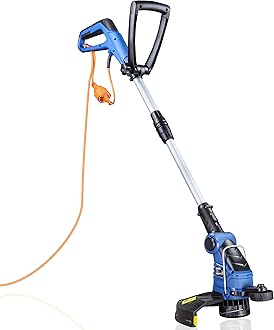 Hyundai 600W 2-in-1 Electric Grass Trimmer and Lawn Edger 30cm Cutting Width Grass Strimmers with Long 10m Power Cable, Lightweight at 3.5kg, 3 Year Warranty