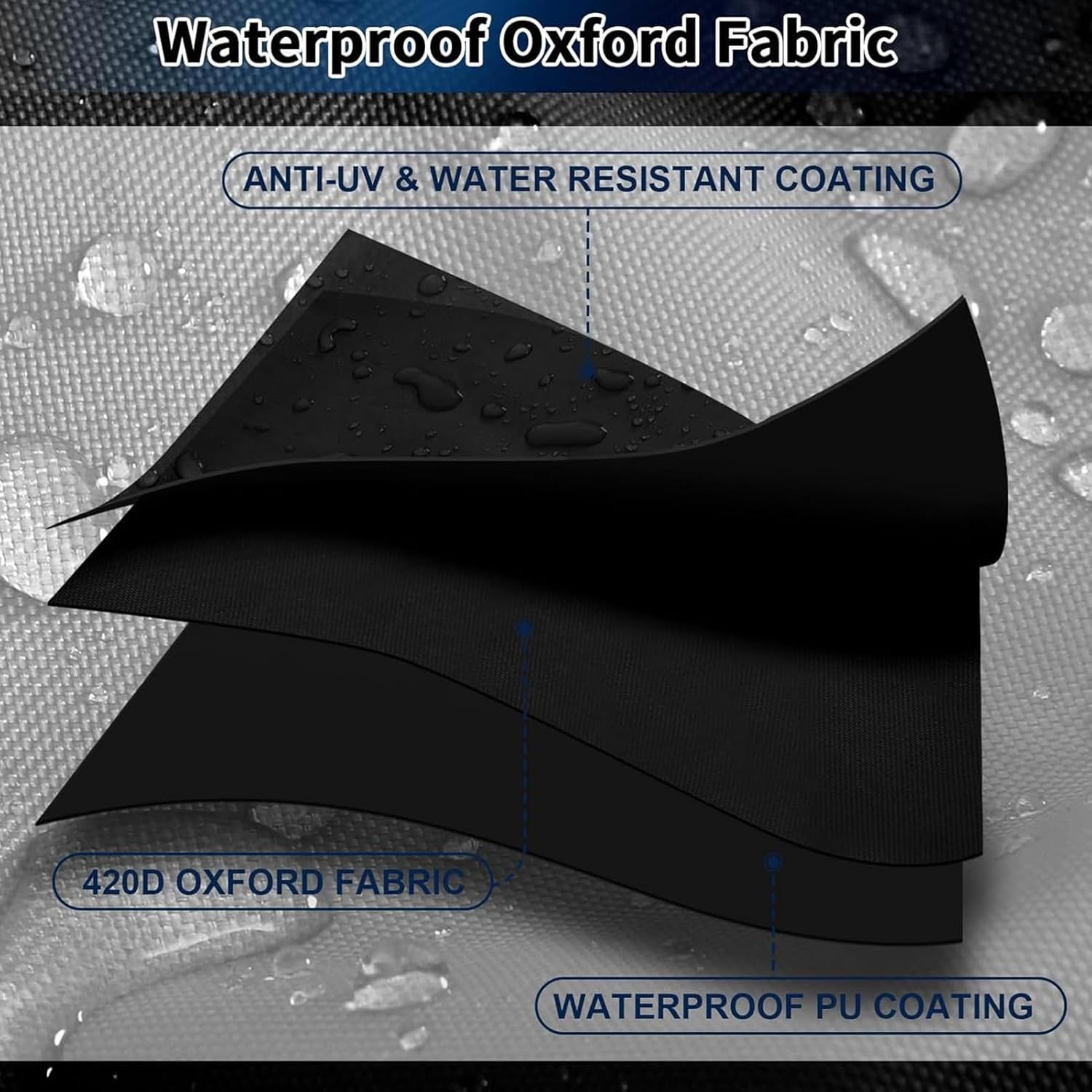 Patio Heater Cover Waterproof 420D Heavy Duty Protection Cover for Pyramid Heaters, Outdoor Garden Windproof UV-Resistant Stand Up Heater Covers