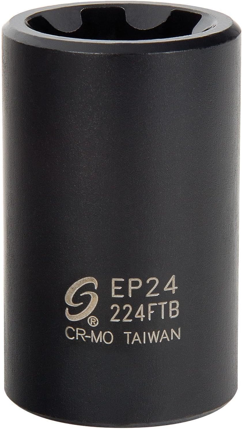 Sunex 224FTB 1/2" Drive, EP24, Inverted Star Plus, Impact Socket