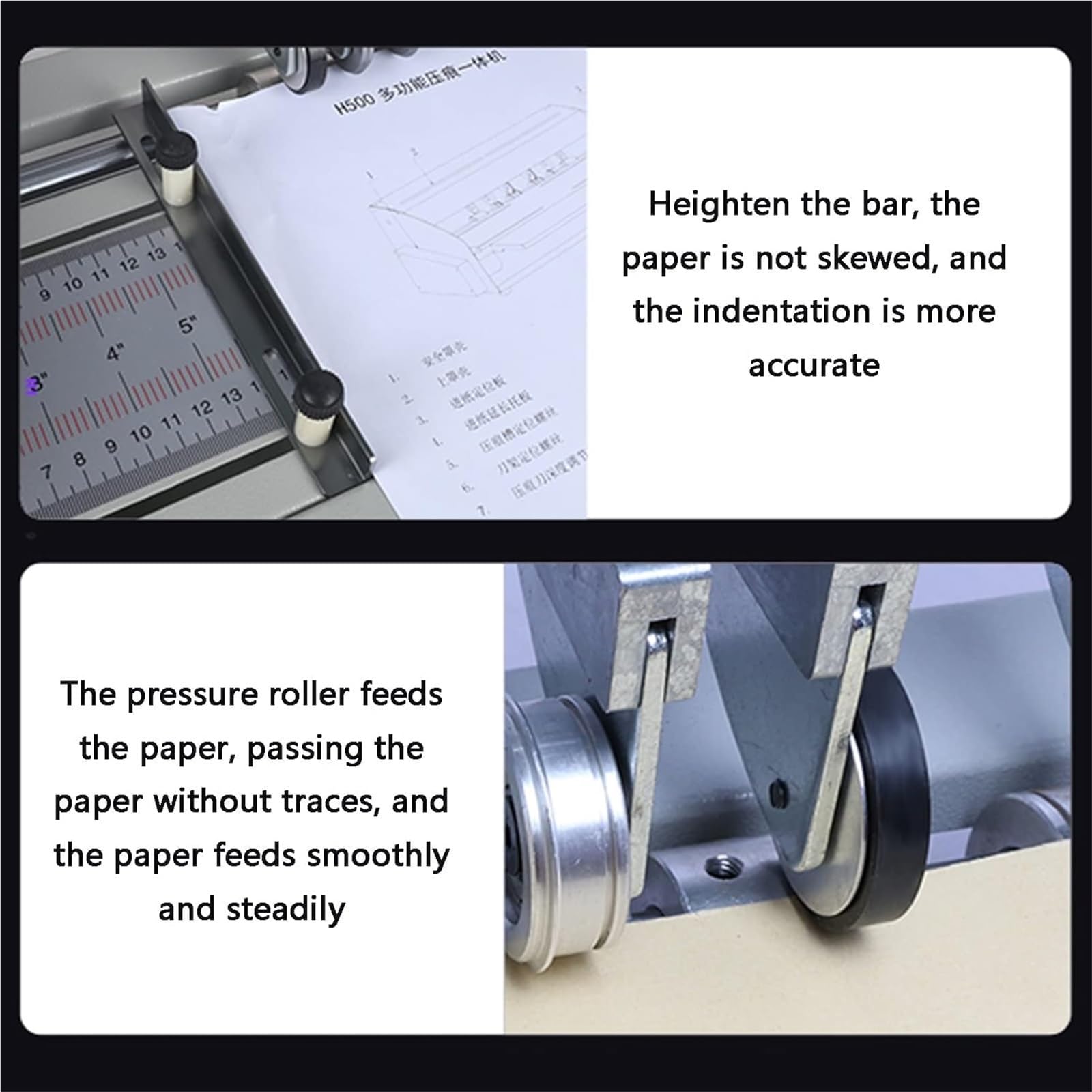 Cortador de papel eléctrico para creaser, perforador, máquina plegable multifunción de 18 pulgadas para fotos, tarjetas, invitaciones, portadas de libros, incluye regla de escala