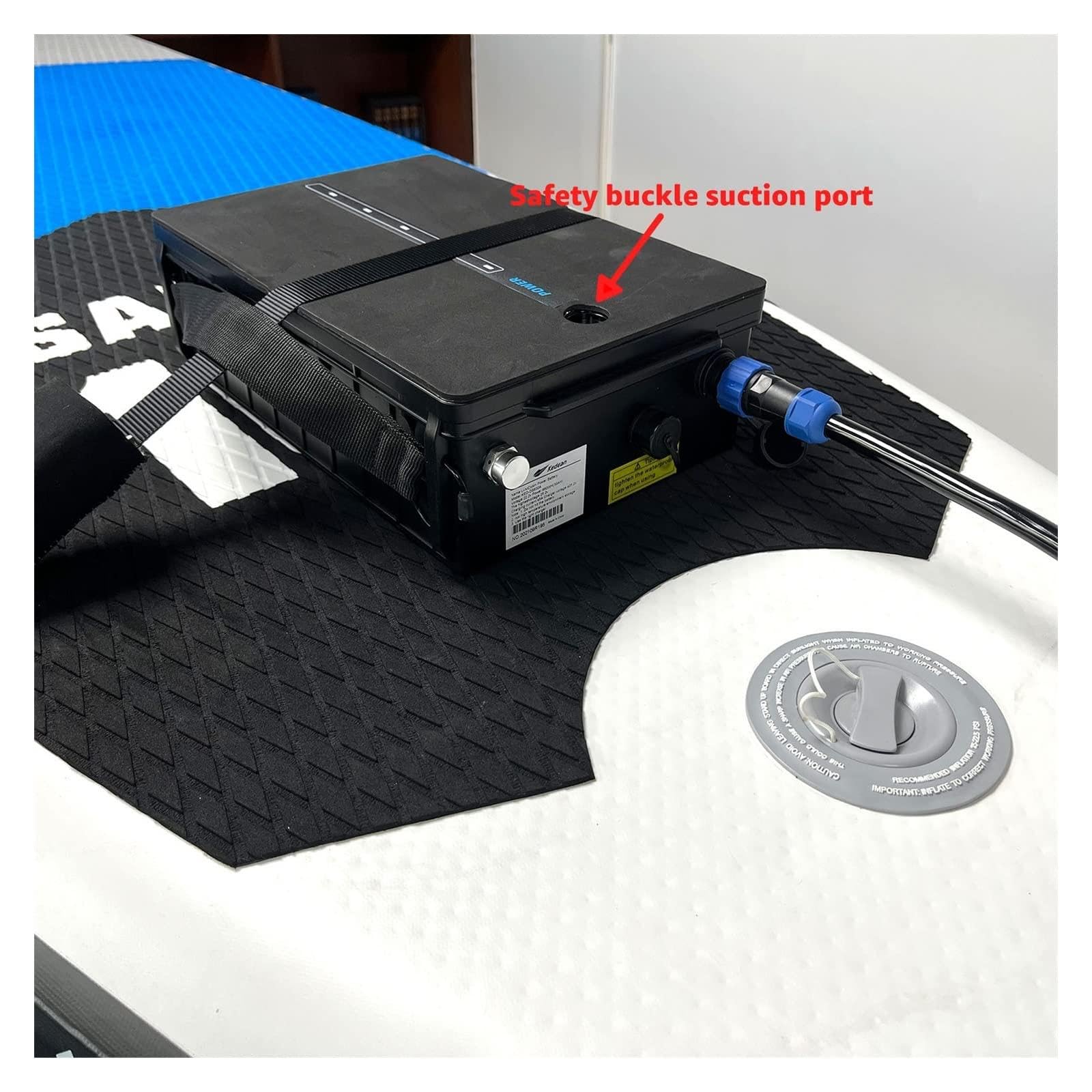 Motor eléctrico con caja de batería, tabla de surf motorizada, aleta de pesca, aleta eléctrica de 600 W, tabla de surf de remo, motor de empuje, aleta eléctrica, SUP, surf, kayak, aleta de potencia