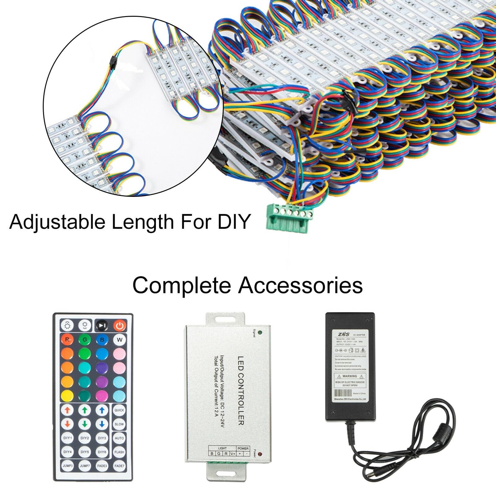 Oświetlenie witryny sklepowej RGB SMD5050 regulowane 20 kolorów 100 stóp 200 szt. 3 moduł LED wodoodporna dekoracja biznesowa aplikacja DIY,Elastyczna obsługa
