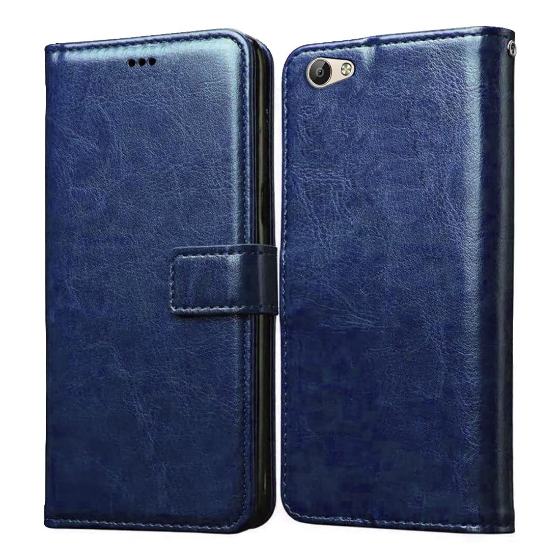 Casotec Flip Cover for Vivo Y69 | Premium Leather Finish | Inbuilt Pockets & Stand | Flip Case for Vivo Y69 (Blue) (B09SHT6861) Amazon Price History, Amazon Price Tracker