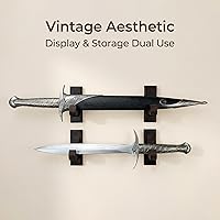 Vista 3 de NANGOPOP Ganchos de exhibición de pared para espada, soporte de espada de madera, colgador para armas de artes marciales, hacha, cuchillo, daga