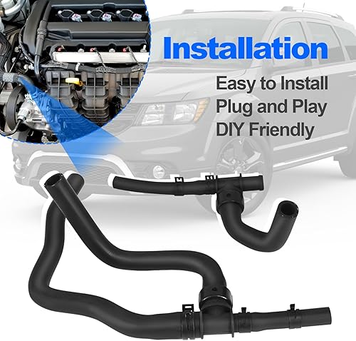 Miniatura 4 de Juego de manguera de calentador con TEE Supply-Return se adapta a Dodge Journey 2.4 VVT 2008-2020 Número de pieza 5058437AK 5058437AD 5058437AI