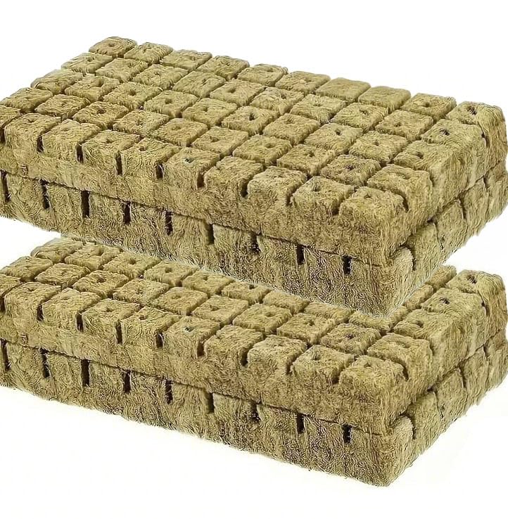 Mounteps Soiless Rockwool Propagation Planting Cubes - Rockwool Starter Plugs, Ideal for Garden and Indoor Gardening (200Pcs)