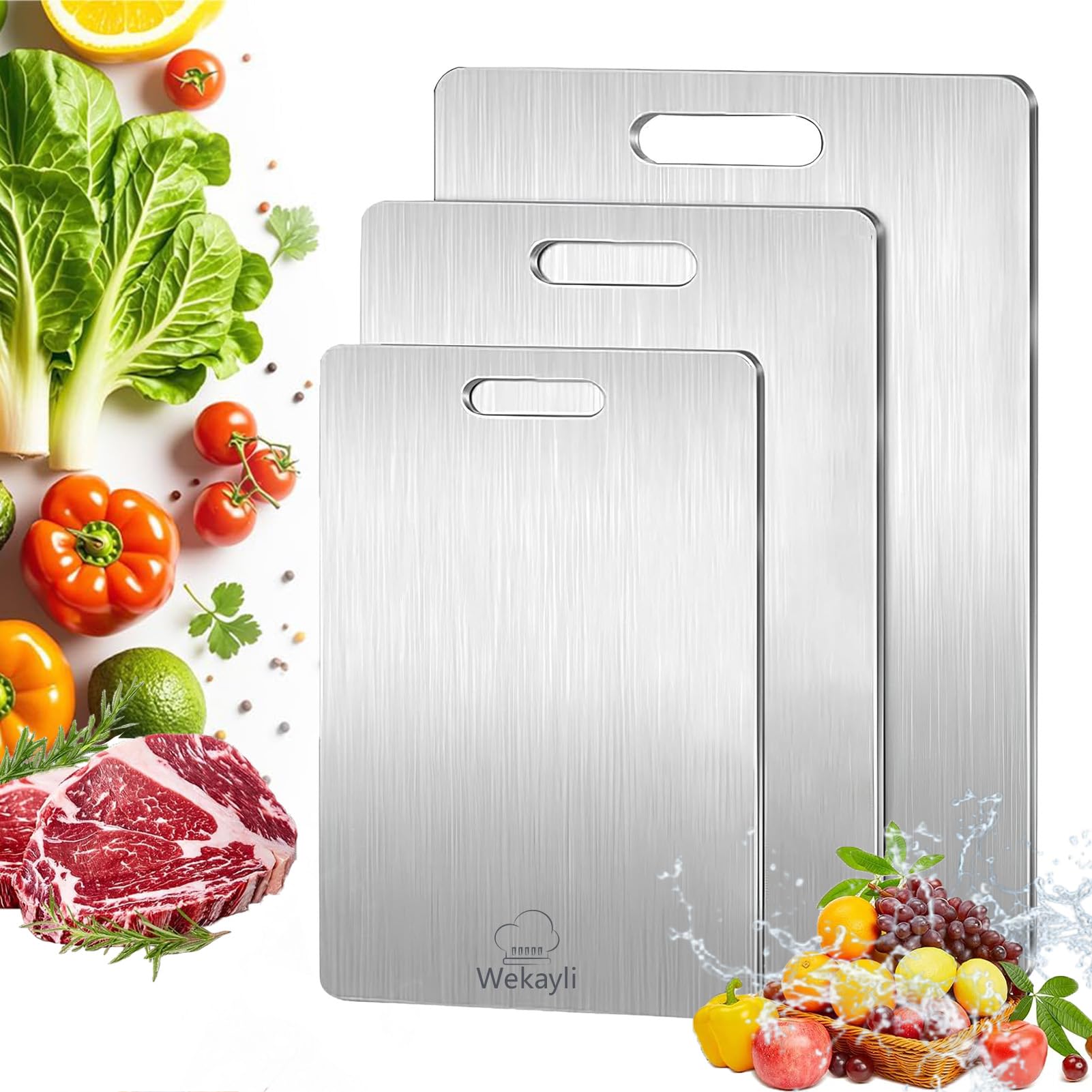 Wekayli Stainless Steel Cutting Board Set