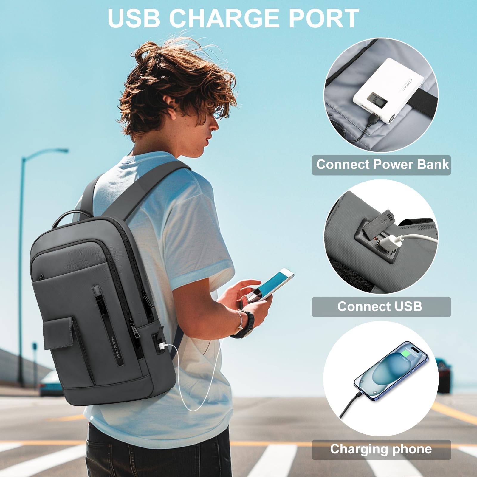 Men's Backpack 15.6 Laptop Bagpacker - Dettaglio