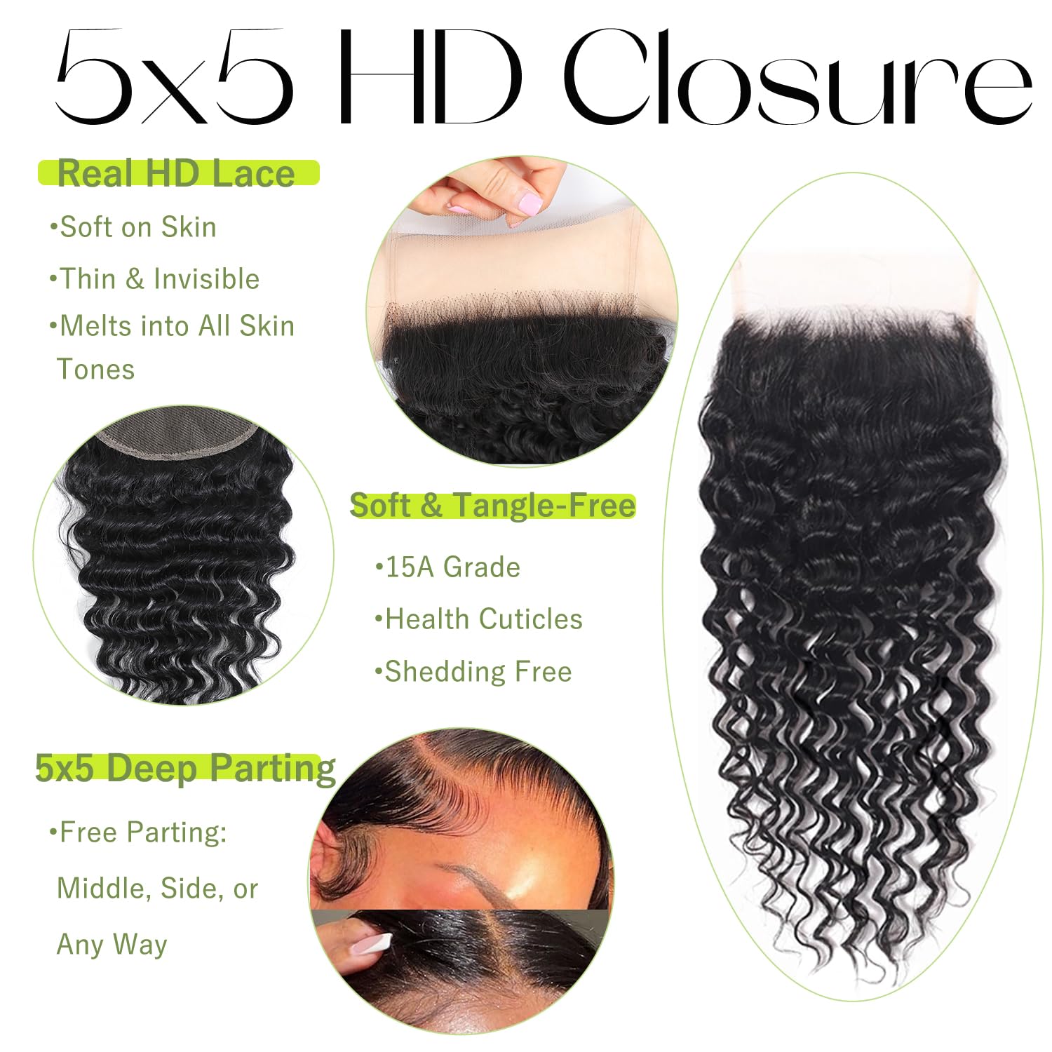 Brazilian bundles , closures, and more Hairsmarket Deep Wave Bundles with Closure Brazilian Hair 3  main image 2