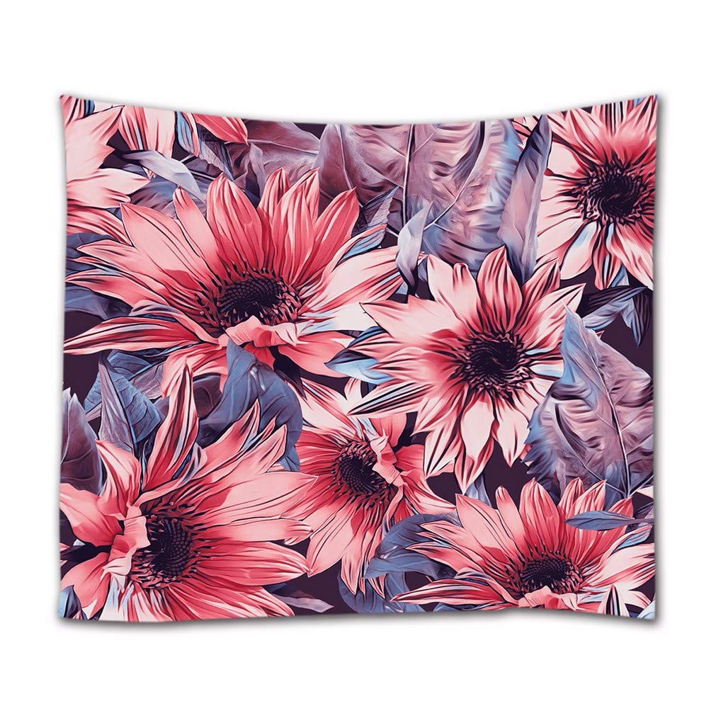 A.Monamour Hand Painted Watercolor Sunflowers Blossom Floral Background Abstract Art Print Fabric Wall Hanging Tapestry Curtains Tablecloth Bedspread Beach Towel 180x200cm