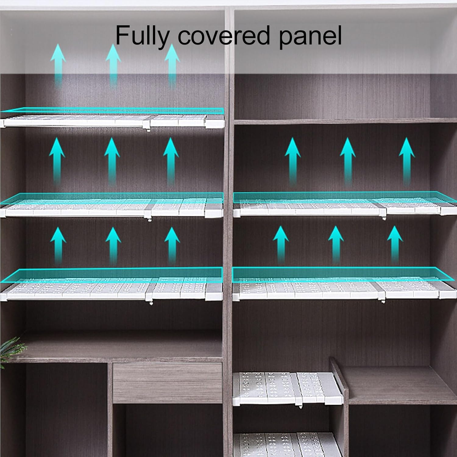 Expandable Closet Shelves, Adjustable Lengt, Space Saving Storage Rack, Retractable Divider, Shelf Storage Rack for Closet, Cabinet (91‑122cm/35.8‑48.0in Length)