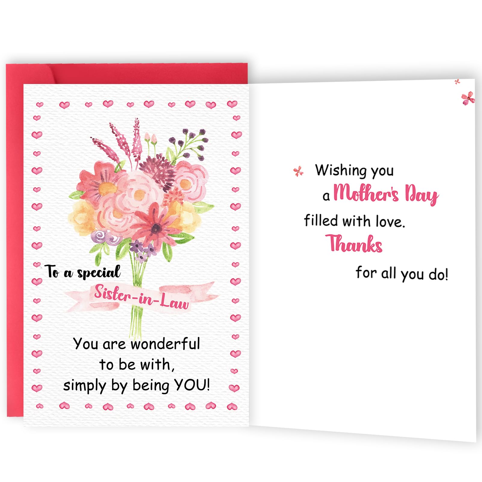 Amorista Funny Mother Day Gift for Sister in Law, Sister-in-Law Card for Mother's Day, Unique Mother Day Thanks Gifts Ideas-Flowers