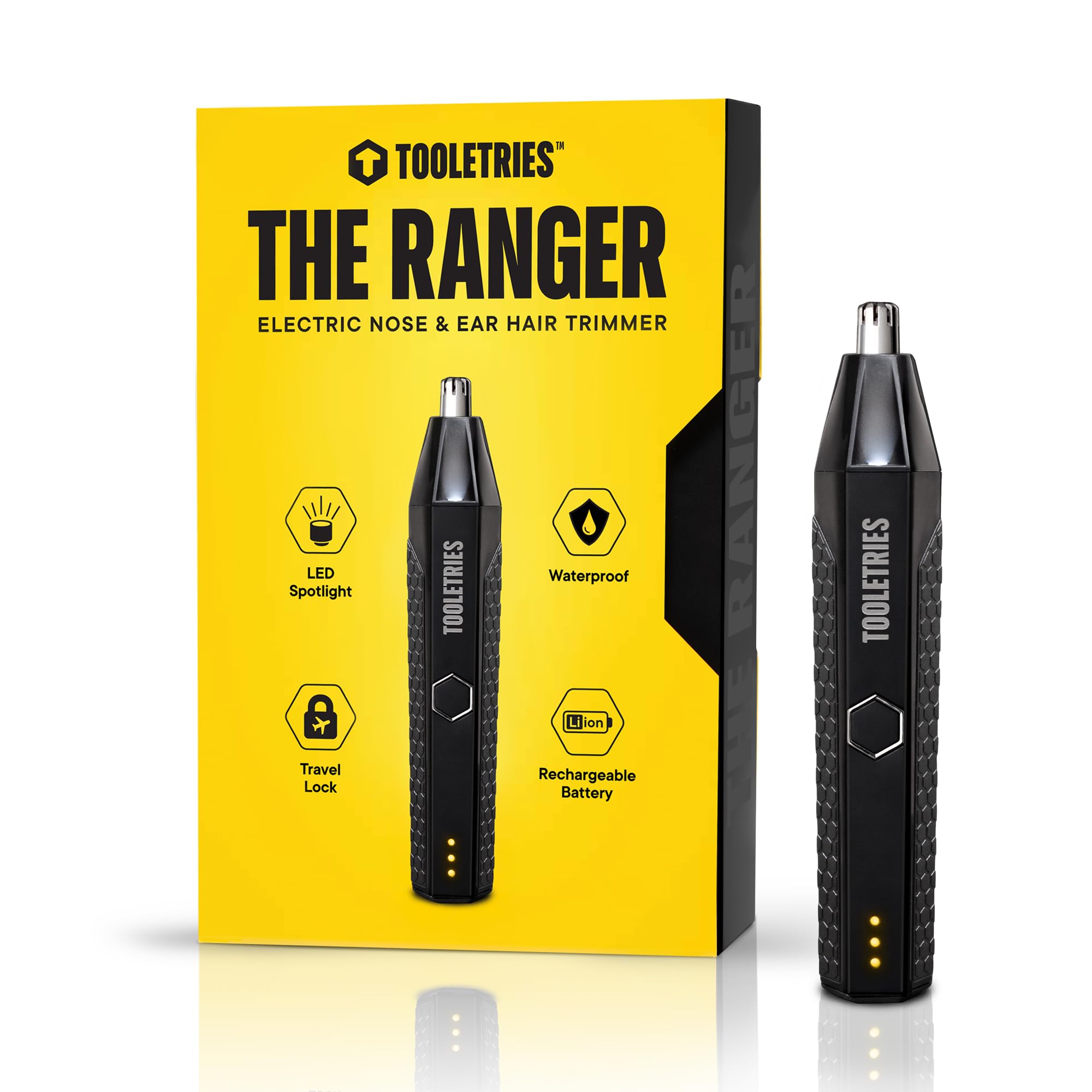 TOOLETRIES The Ranger - Electric Nose Ear Hair Trimmer for Men Wet Dry Nose Clippers with Stainless Steel