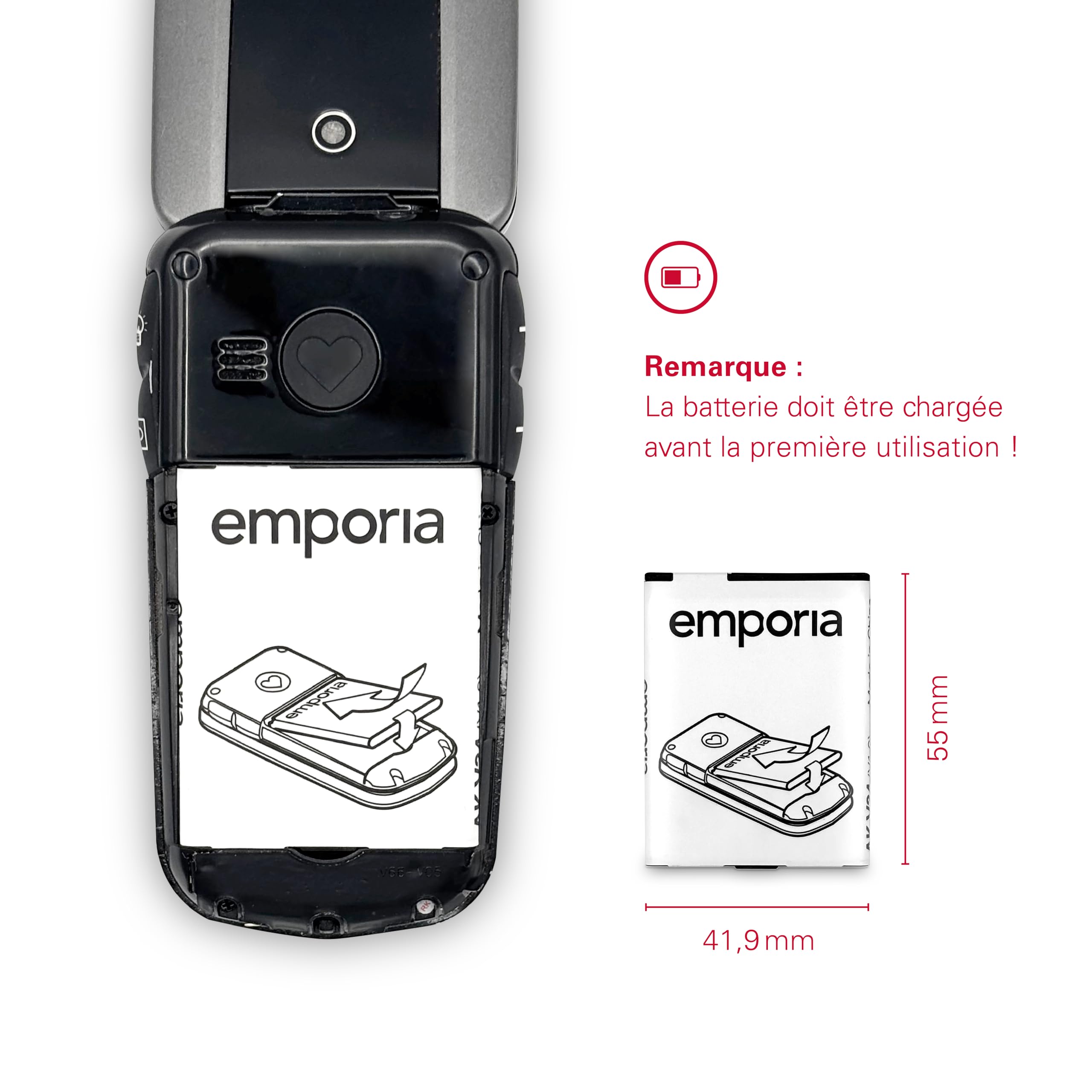 Emporia AK_V34 bateria zamienna (1020 mAh) biała