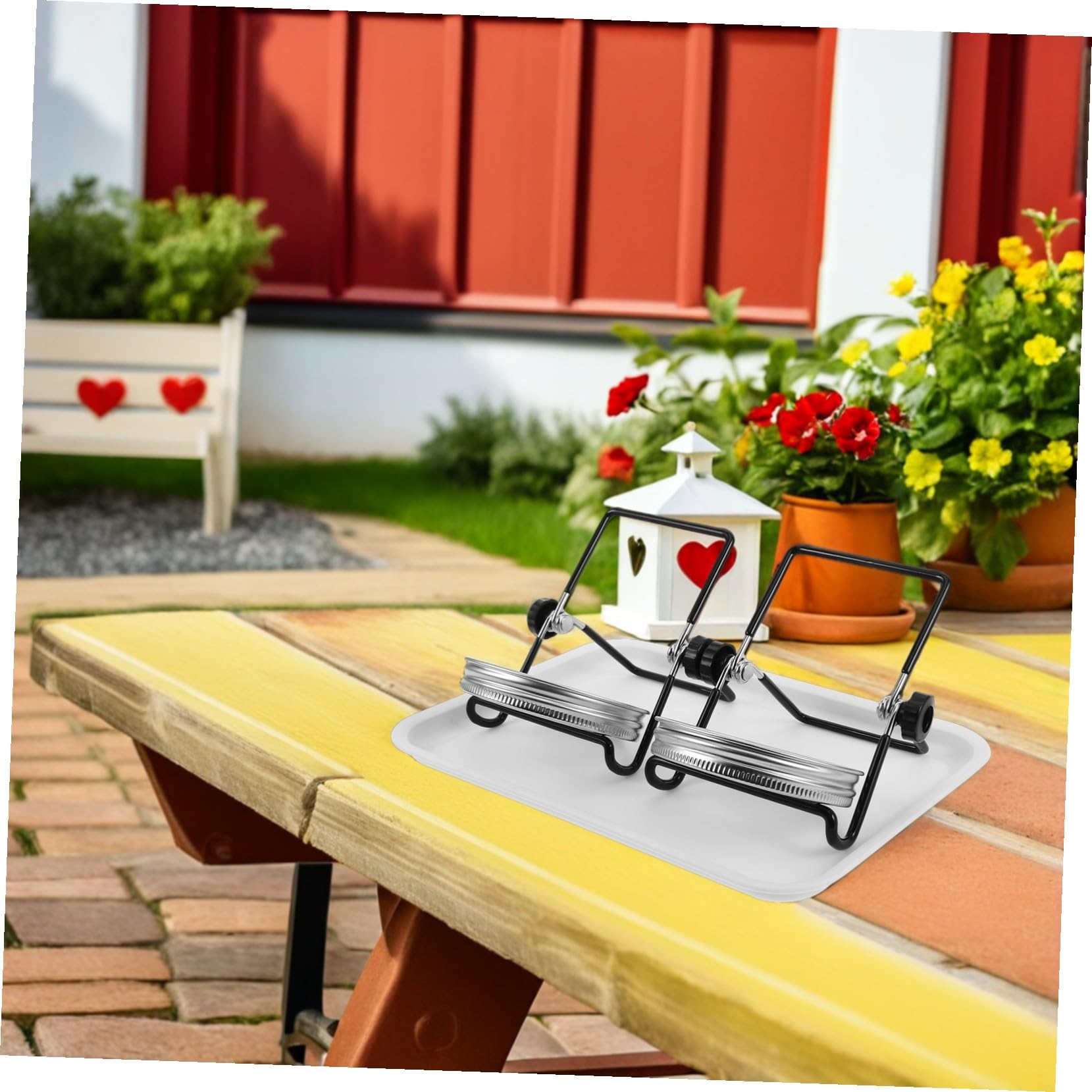 VANZACK 2 Juegos Kit de Germinación de Brotes con Tapas de Malla de Acero Inoxidable y Soporte para Frascos de Boca Ancha Ventilación Óptima Bandeja Recogedora y Fácil Limpieza para