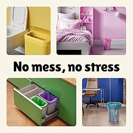 FORID Small Trash Bags 1.2 Gallon Colored - Extra Thick Mini Garbage Bags Unscented,Strong Plastic Wastebasket Liners for Bathroom Bedroom Office and Car,150 Bags Multi Colored