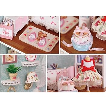 Amazon | Qearay かわいい 木製 材料 DIY ミニチュア ハウス