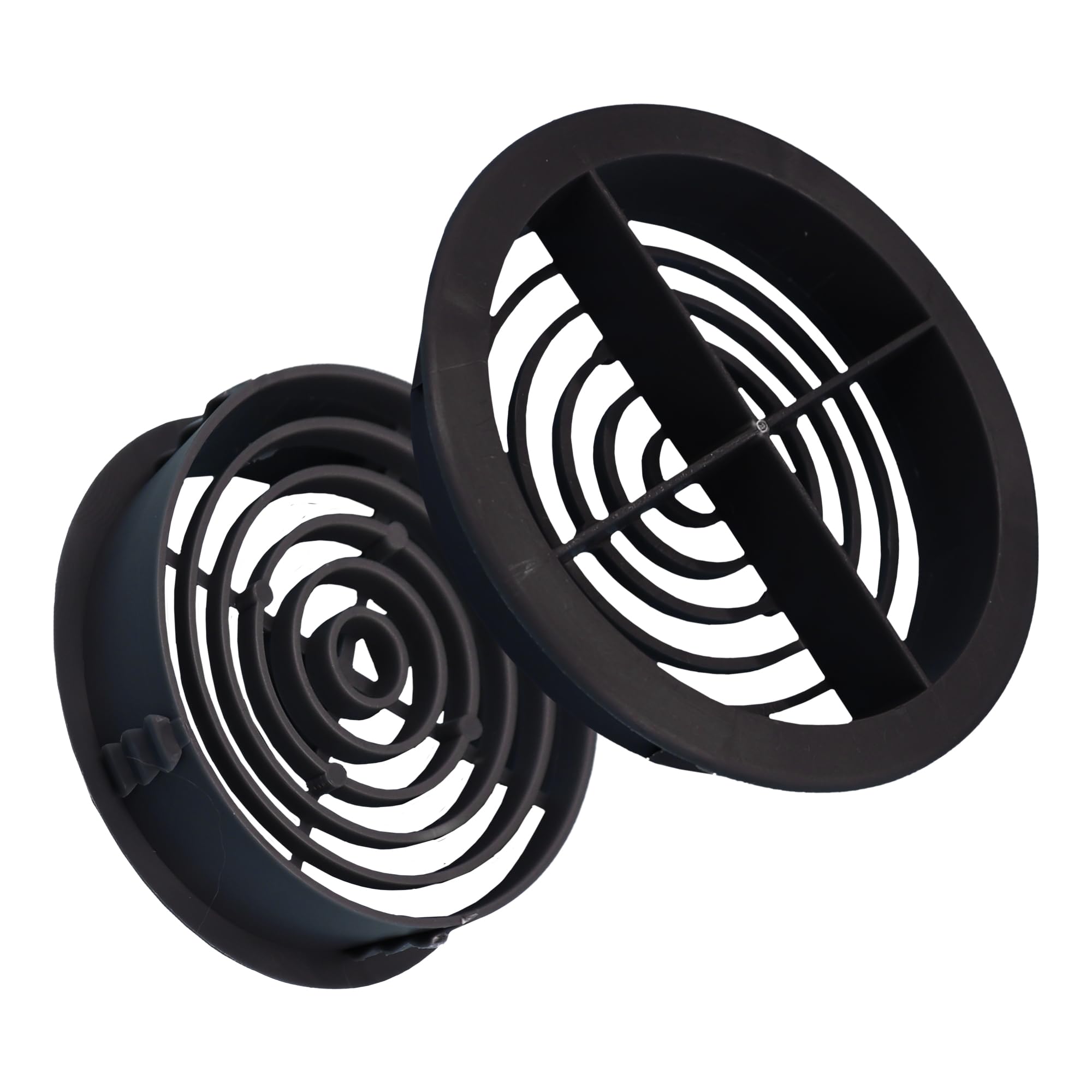 10 x Anthracite Grey Plastic 70mm Round Soffit Air Vents/Push in Roof Discs Y