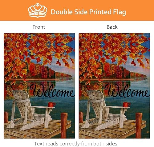 Miniatura 5 de Bandera de jardín de bienvenida de otoño, floral, agradecimiento, doble cara, vertical, rústica, granja, patio, decoración de temporada al aire