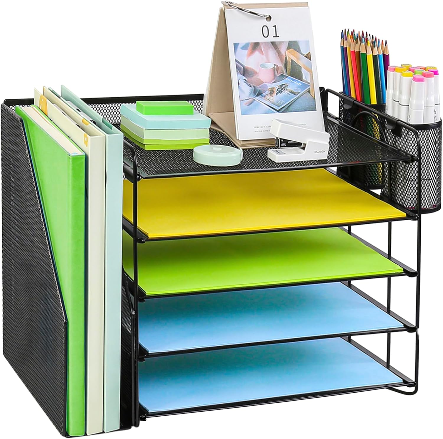 COMFYROOM Desk Organizer with File Holder, 5Tier Letter