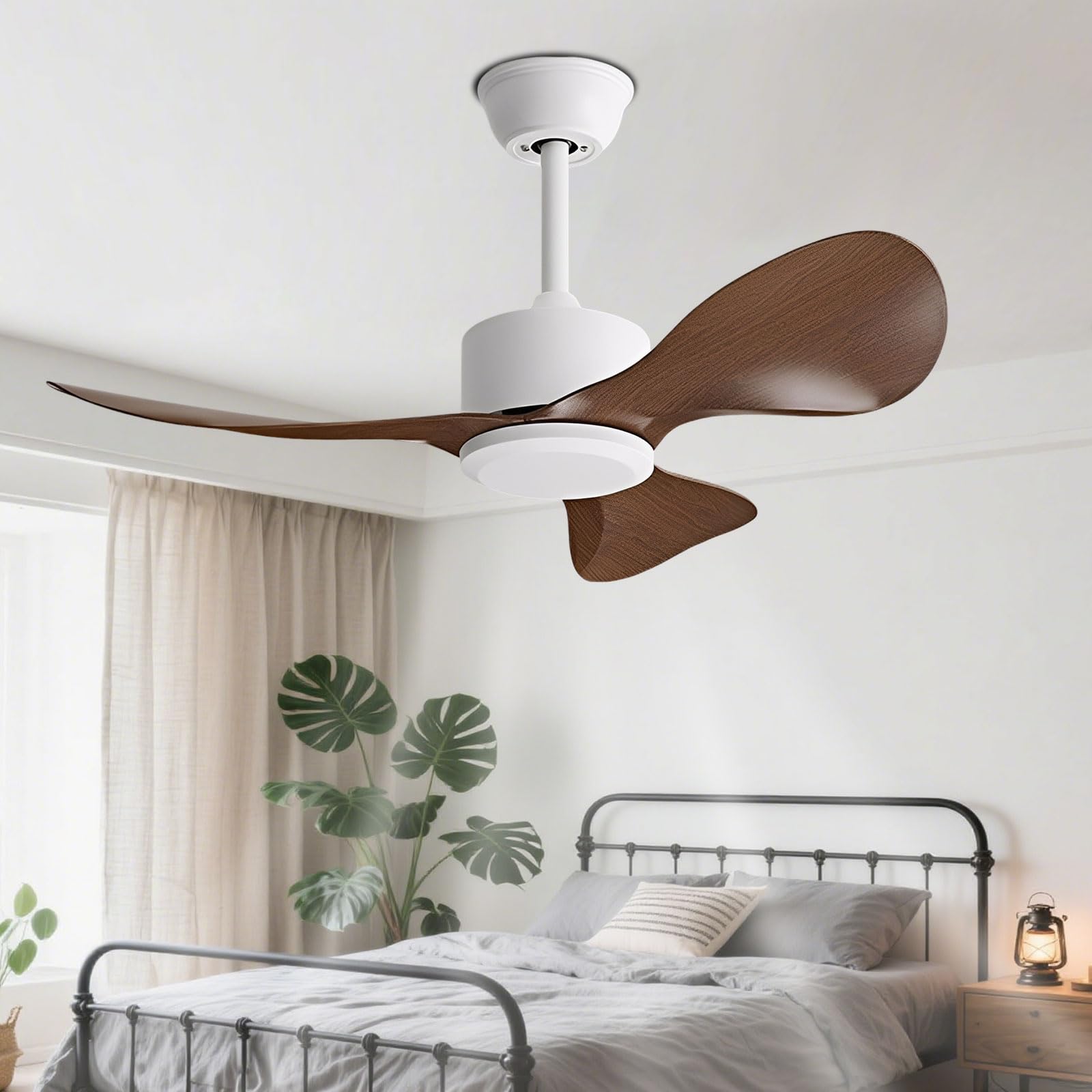 IBalody 36in Modern Ceiling Fans Energy Efficient Ceiling Fan Without Light DC Motor, Remote 6 Speeds Quiet Ceiling Fan No Light For Bedroom Dining Room Living Room Kitchen