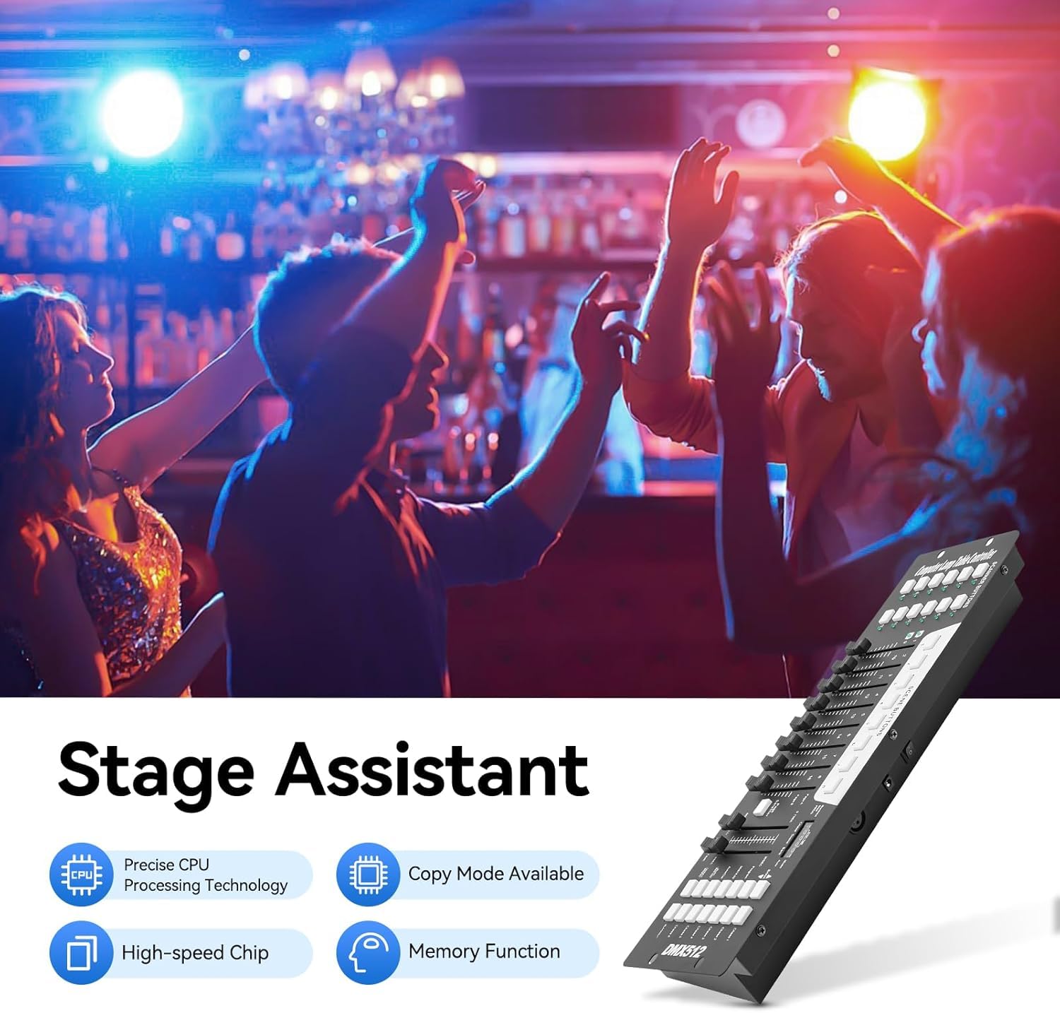 Controller DMX 512 Console per illuminazione palcoscenico, 192 canali Console 240 scene per 6 lettori, leggio luce DMX, festa, DJ Discoteca Moving Head Light Scene Lampada Operatore Attrezzature