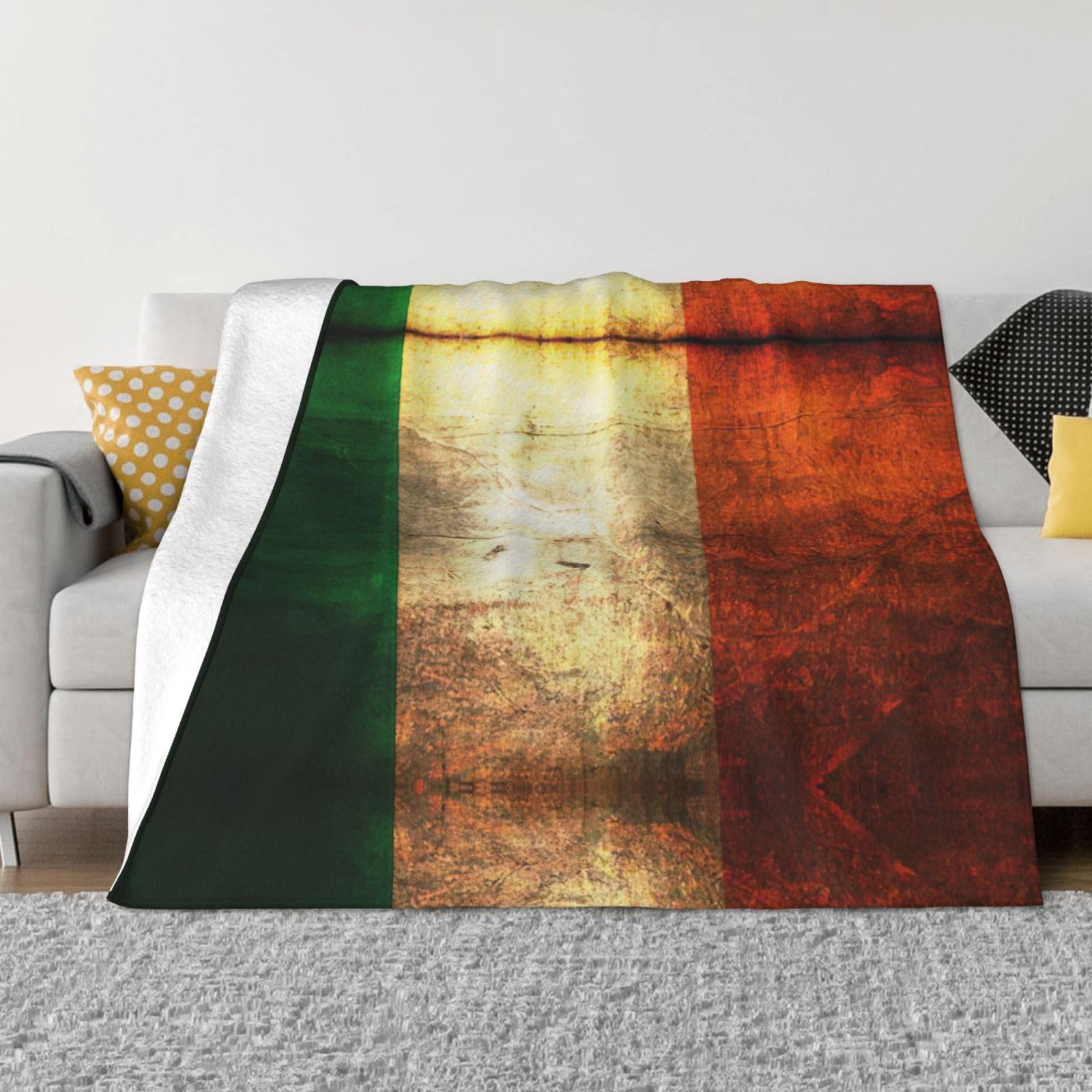 Couverture flanelle drapeau irlandais plaid lit haut de gamme