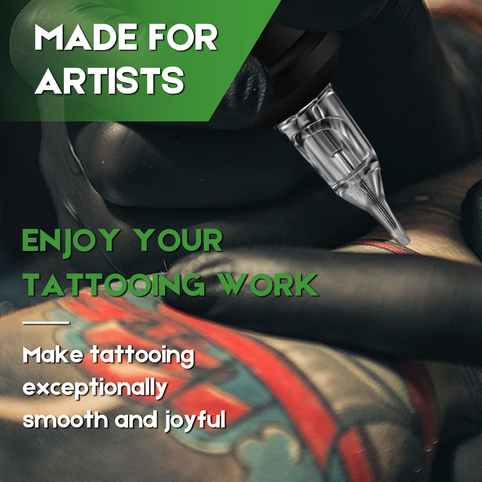Rayyl Tattoo Cartridge Nadeln Mix, 40 Stück Tattoo Cartridges Nadeln Set 3RL 3RS 5RM 5M1 Mixed Cartridge Nadeln für Tattoo Cartridge Machine Pens
