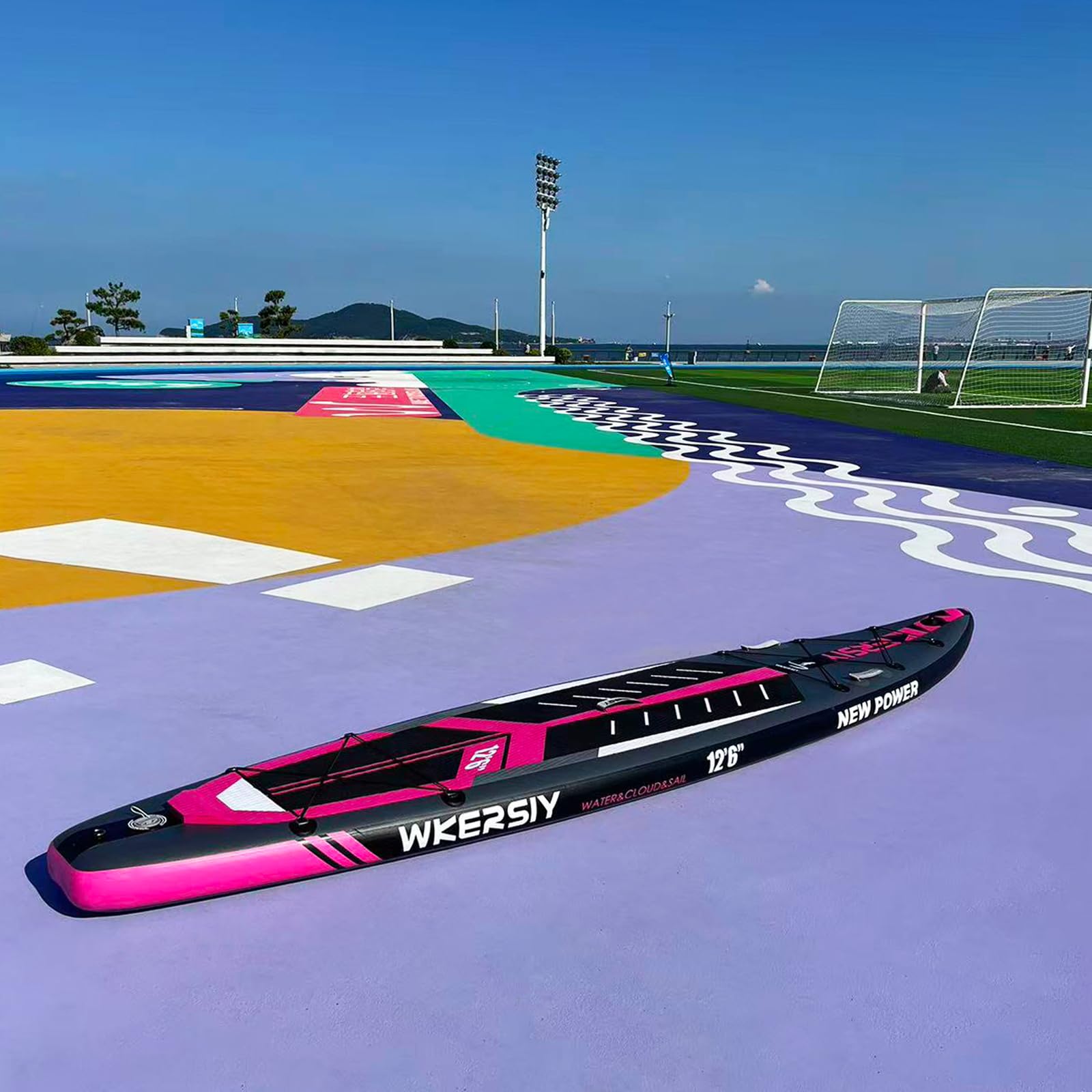 Paddle Gonflable Course 380 cm – Sup de Vitesse Rigide Haute Performance pour Compétition & Longue Distance – Planche à Pagaie Pro avec Accessoires – Garantie 2 Ans