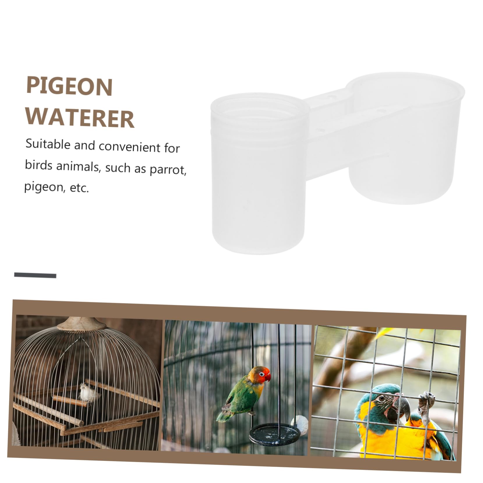 ibasenice Bebedero Automático Fácil de Limpiar para Palomas y Loros Doble Salida Plástico Blanco Paquete de 10 Unidades Adecuado para Tiendas de Mascotas y Zoológicos