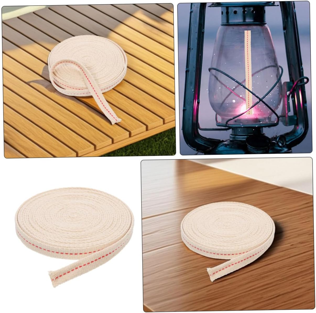 1m Cotton Flat Wick Replacement for Kerosene Lanterns Cotton Easy to Cut for Oil Lamps for Cozy Ambiance and Emergency Lighting