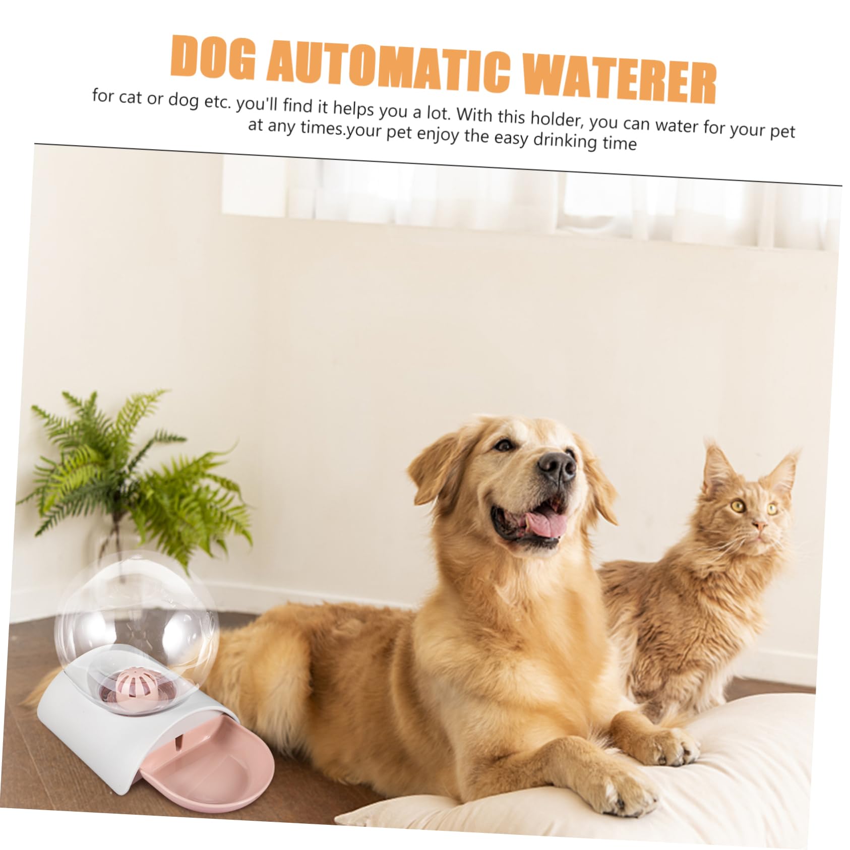 BESPORTBLE Automatische Katzentränke für Hund und Katze 2,8 L Fassungsvermögen Leicht zu Reinigen Siphon Prinzip für Haustierladen und Draußen