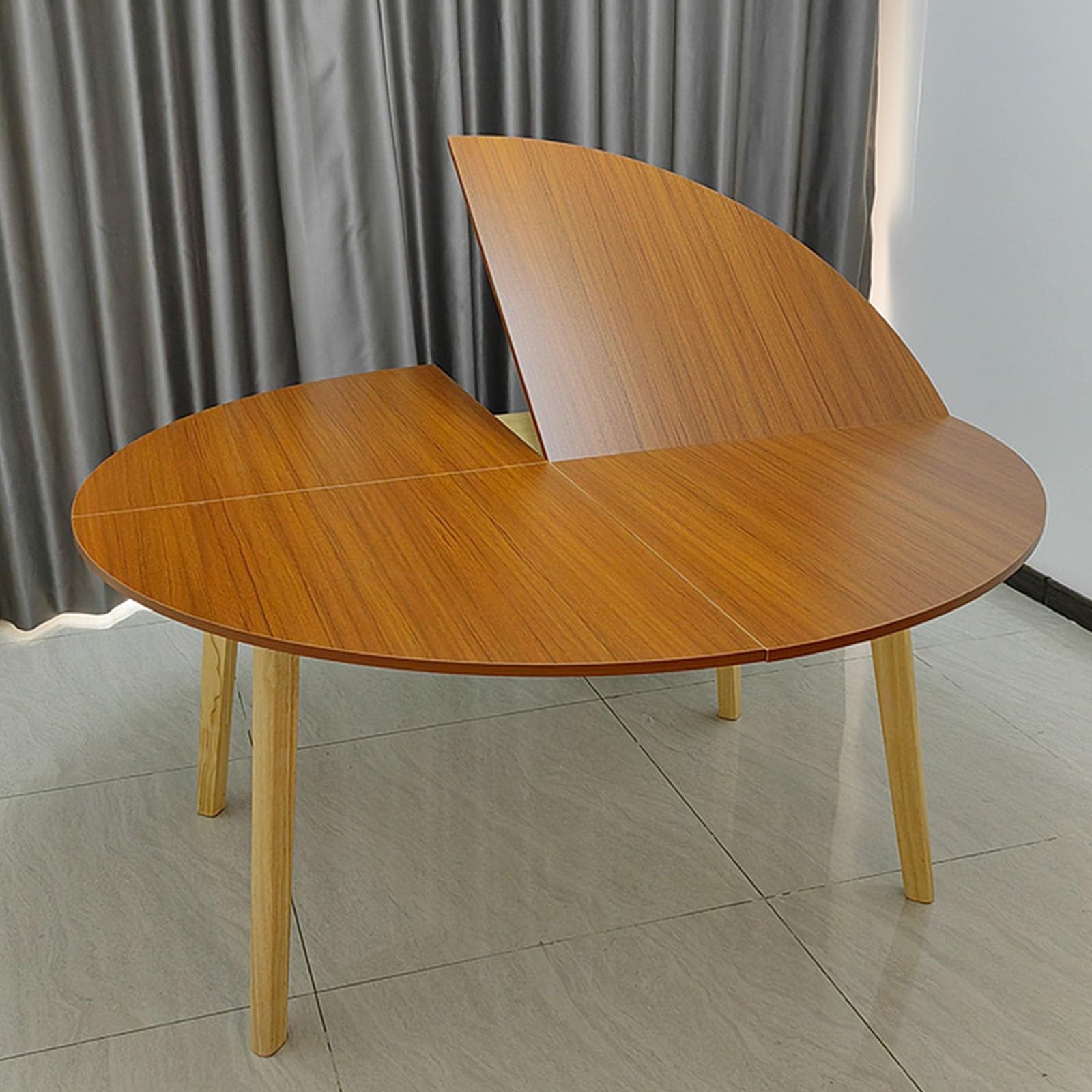 130cm - 200cm Diameter Wood Round Table Top Space Saving,Large Round Foldable Table Top,Catering Banquet Party Table No Legs,Foldable Table Top